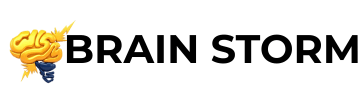 logo-brain-storm-seo-preto Logotipo "Brain Storm" com texto preto. À esquerda, um ícone 3D de um cérebro-lâmpada amarelo e azul.